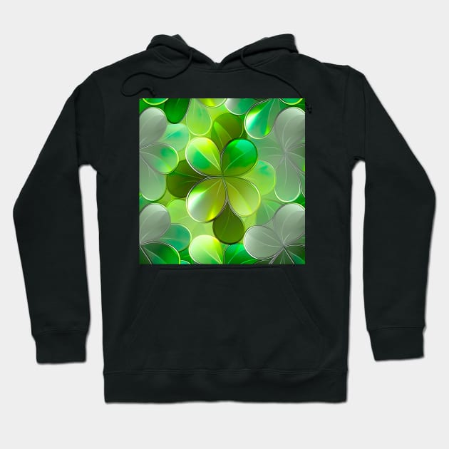 Saint Patrick's day shamrock shiny layered pattern Hoodie by UmagineArts